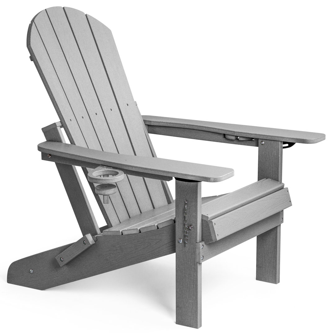 VonHaus Grey Folding Adirondack Chair Green 81cm H X 74cm W X 79cm D